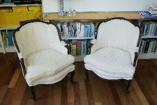 Antique French Style Bergere Chairs,  Bloomingdale 1920 ' S Walnuit Wood Classy photo
