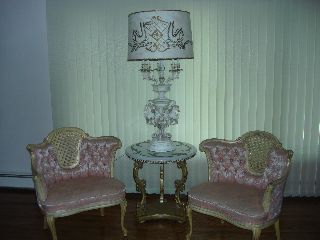 King Louis Style Chairs,  Marble Tables And Fantastic Decorative Lamp Must See photo