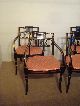 Set Of 4 Baker Historic Charleston Governor Alston Regency Faux Bamboo Chairs Post-1950 photo 2