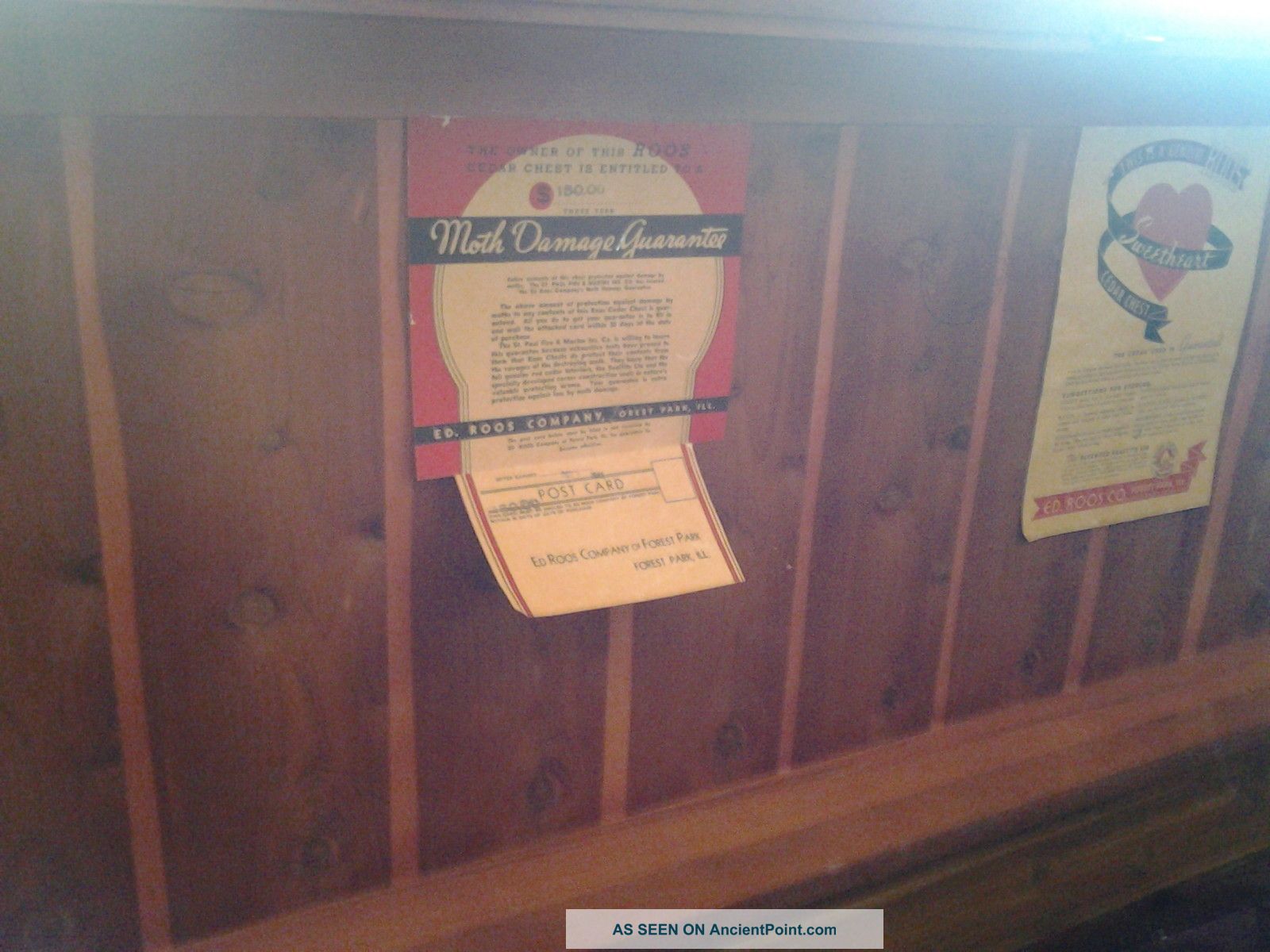 Antique Roos Cedar Chest 1942 1900-1950 photo