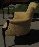 Antique Art Deco Club Chair W Yellow Damask Upholstery Nr 1900-1950 photo 2
