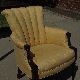 Antique Art Deco Club Chair W Yellow Damask Upholstery Nr 1900-1950 photo 3
