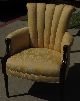 Antique Art Deco Club Chair W Yellow Damask Upholstery Nr 1900-1950 photo 4