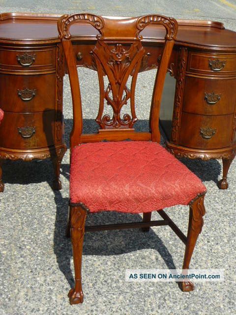 Antique Mahogany Ball & Claw Chippendale Bedroom Chair 1900-1950 photo