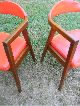 Vintage Mid Century Danish Modern Pair Orange Arm Lounge Chairs Gunlocke Post-1950 photo 10