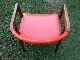 Vintage Mid Century Danish Modern Pair Orange Arm Lounge Chairs Gunlocke Post-1950 photo 6