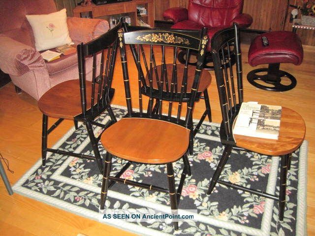 Set Of Four Hitchcock Chairs,  1952??,  Mint Condition Post-1950 photo
