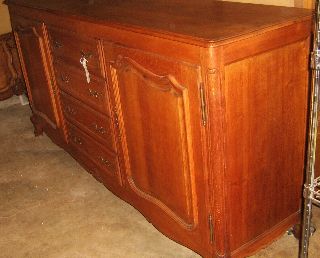 Antique French Country Oak Server European Cabinet photo