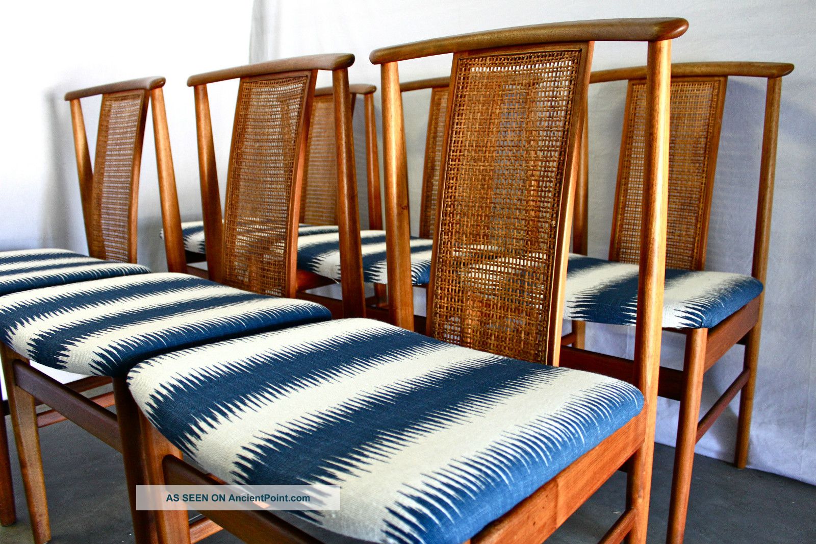Set 6 Danish Mid Century Walnut Dining Chairs Eames Modern Teak Moller Koefoeds 1900-1950 photo