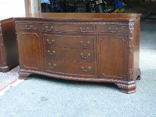 Antique 1950s Nc Mahogany Fancy Chippendale Sideboard Buffet Tv Console photo