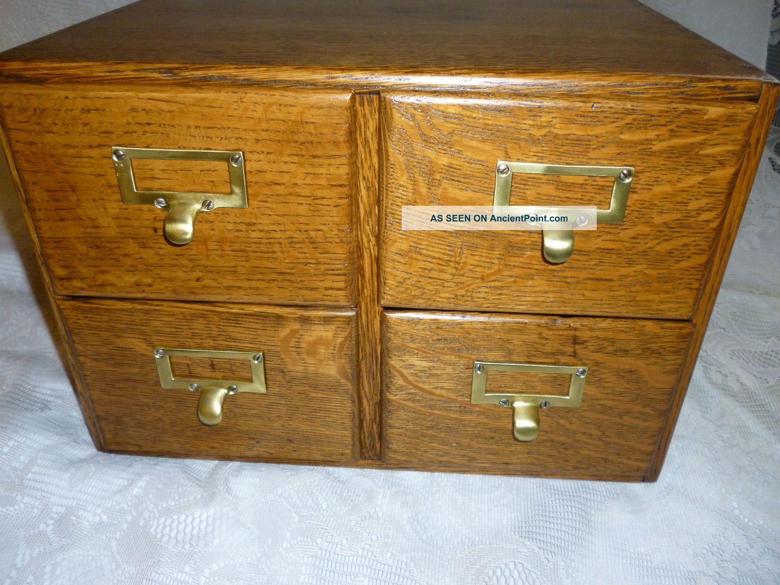 Antique Oak File Cabinet Solid Tiger Oak Dovetailed Refinished Usa Macey Globe 1900-1950 photo