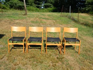 Mid Century Danish Modern Set Of 4 Frem Rojle Teak Dining Chair Set Eames Era photo