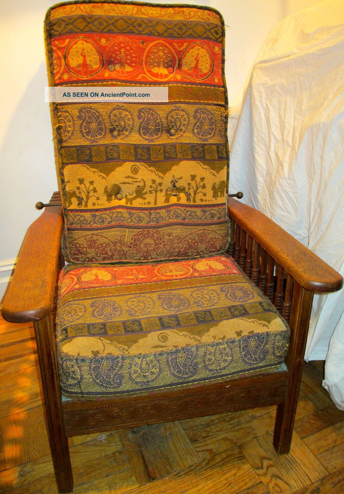 Estate Sale Quartersawn Oak Mission Arts & Crafts Morris Chair Ca.  1910 - 20 Post-1950 photo