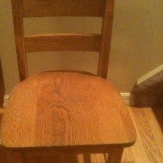 Vintage Cute Small Size Child ' S Wood School Desk Chair photo