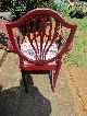 Antique Shield Back Arm Chair - Toile Seat - Red Post-1950 photo 1