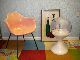 Mid Century Modern Fiberglass Shell Chair.  Rare Pink/salmon Color Post-1950 photo 2