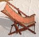 Vintage Childs Doll Salesman Sample Folding Wood Striped Adirondack Camp Chair 1900-1950 photo 4