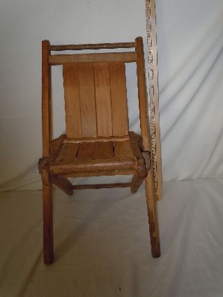 Vintage Tuck - Er - Way Child ' S Wood Folding Chair - - Slat Seat & Back - - Great photo