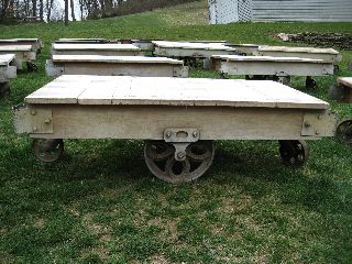 Antique Industrial Factory Cart - Lineberry Coffee Table Cart photo