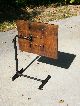 Vintage Industrial Serving Tray Table Stand Steampunk Cast Iron Base Adjustable 1900-1950 photo 1