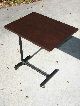 Vintage Industrial Serving Tray Table Stand Steampunk Cast Iron Base Adjustable 1900-1950 photo 4