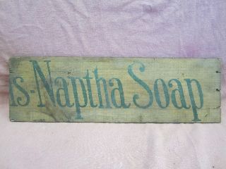 Antique Wooden Soap Box Panel - Fel - Naptha Soap photo