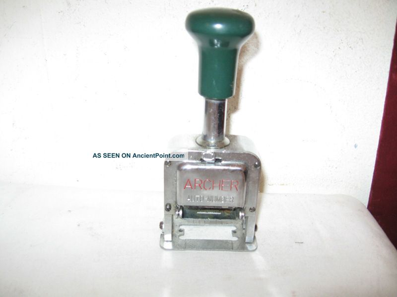 Antique Archer Auto - Number Numbering Machine Binding, Embossing & Printing photo