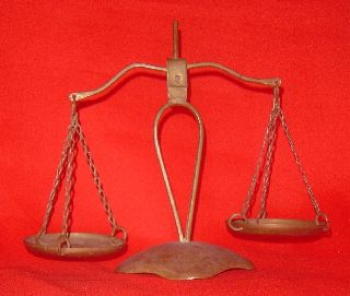 Vintage 1900 ' S Antique Bronze Scale Balance Justice 