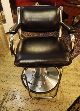 4 Fantastic Mid Century Leatherette And Chrome Barber ' S Chair Just Reupholstered Barber Chairs photo 5