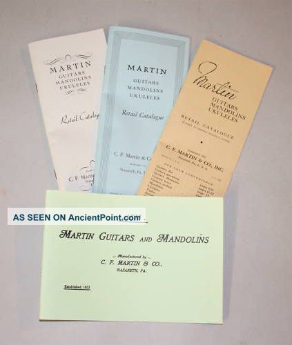 4 Martin Guitar Catalog Reprint Pack Mandolin Ukulele Price Guides & Publications photo