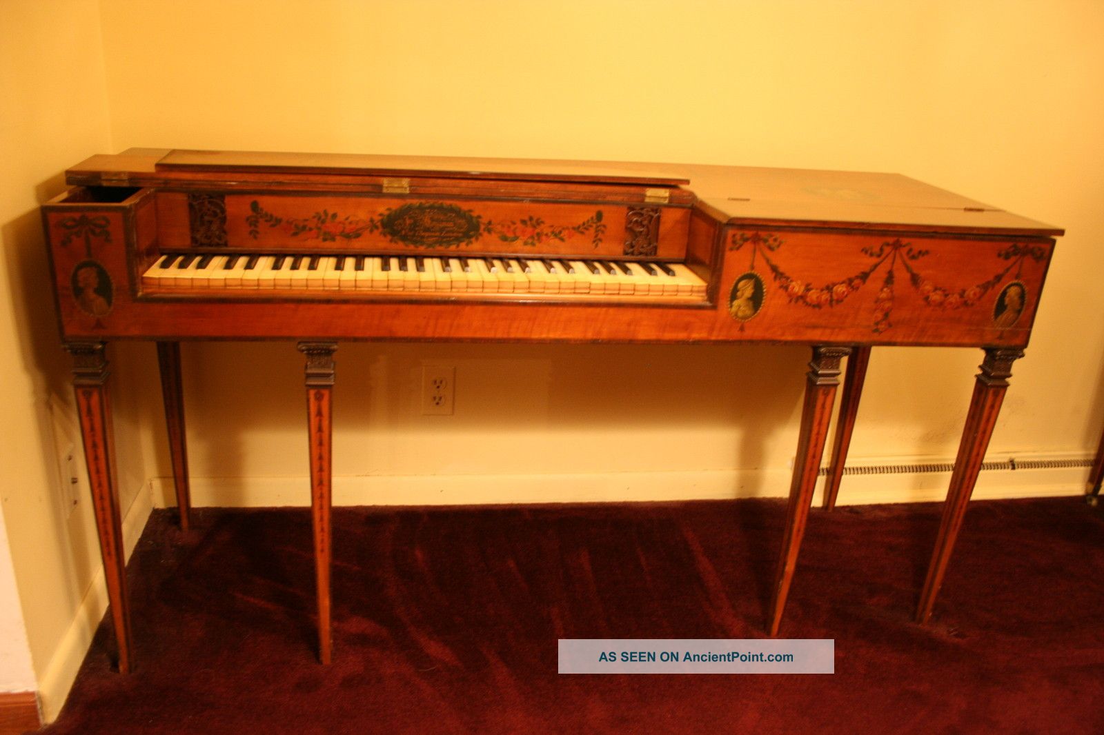 1790s George Iii Art Case Piano Forte Harpsichord Clavichord Era 18th C Antique Keyboard photo