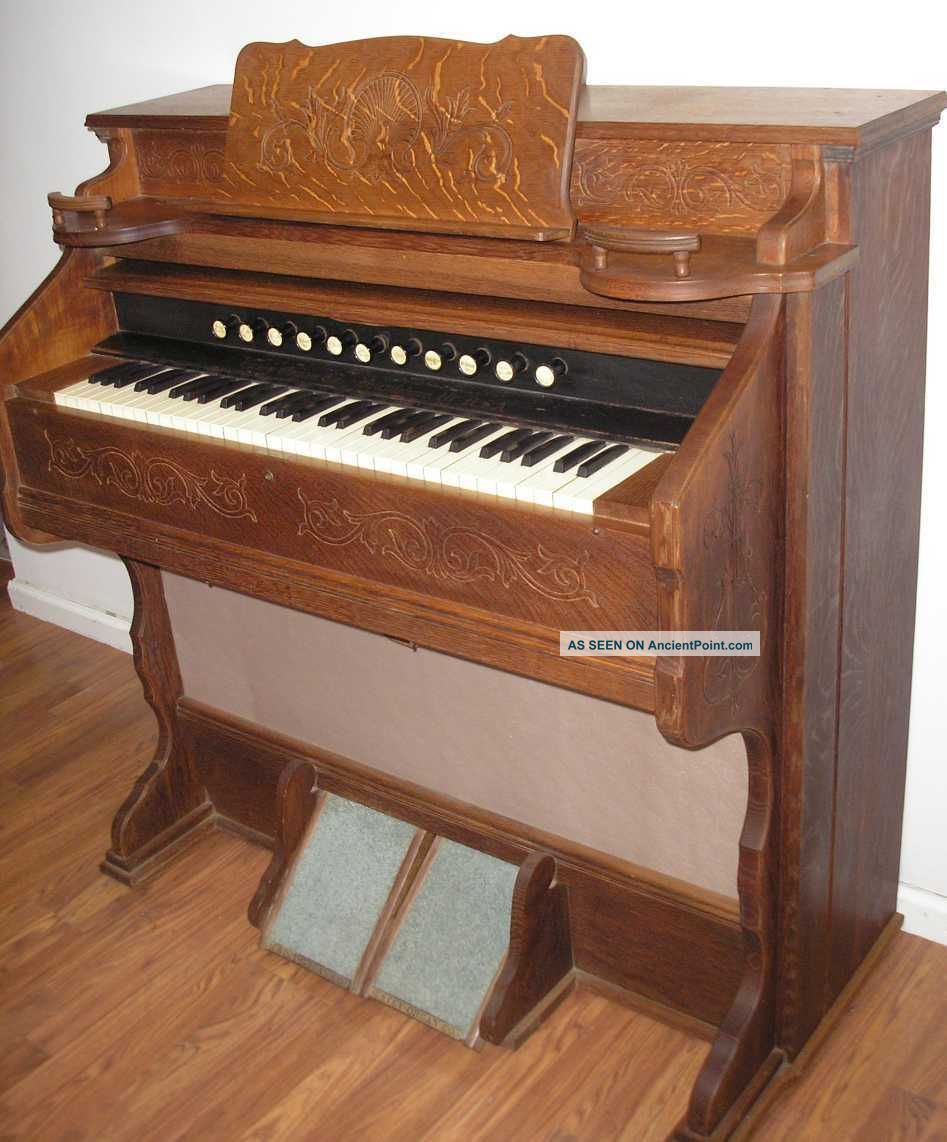Working Solid Oak Turn Of The Century Estey Organ ~ Chicago Keyboard photo