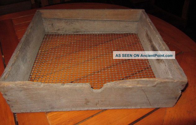 Antique Rustic Wood Sifter Shaker Rack Found In 19th Century Barn Primitive Primitives photo