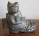 Antique Cast Pewter Puss & Boots Figural Cat Ice Cream Butter Mold 178 Other photo 6