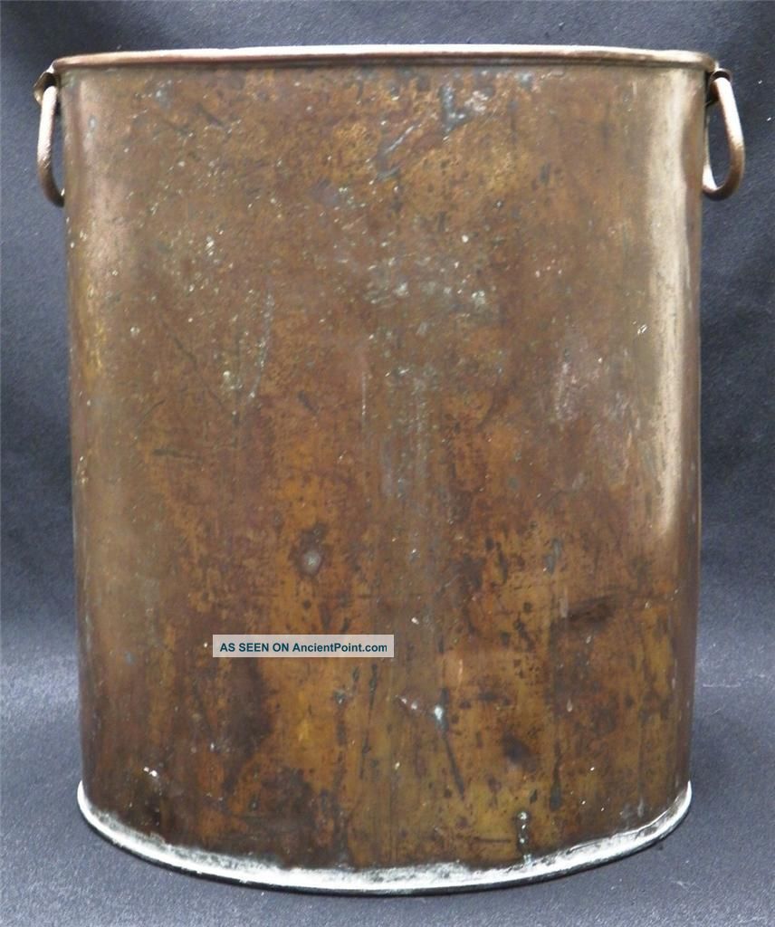 Antique Tall Copper Pot,  Great Waste Basket 13.  5 