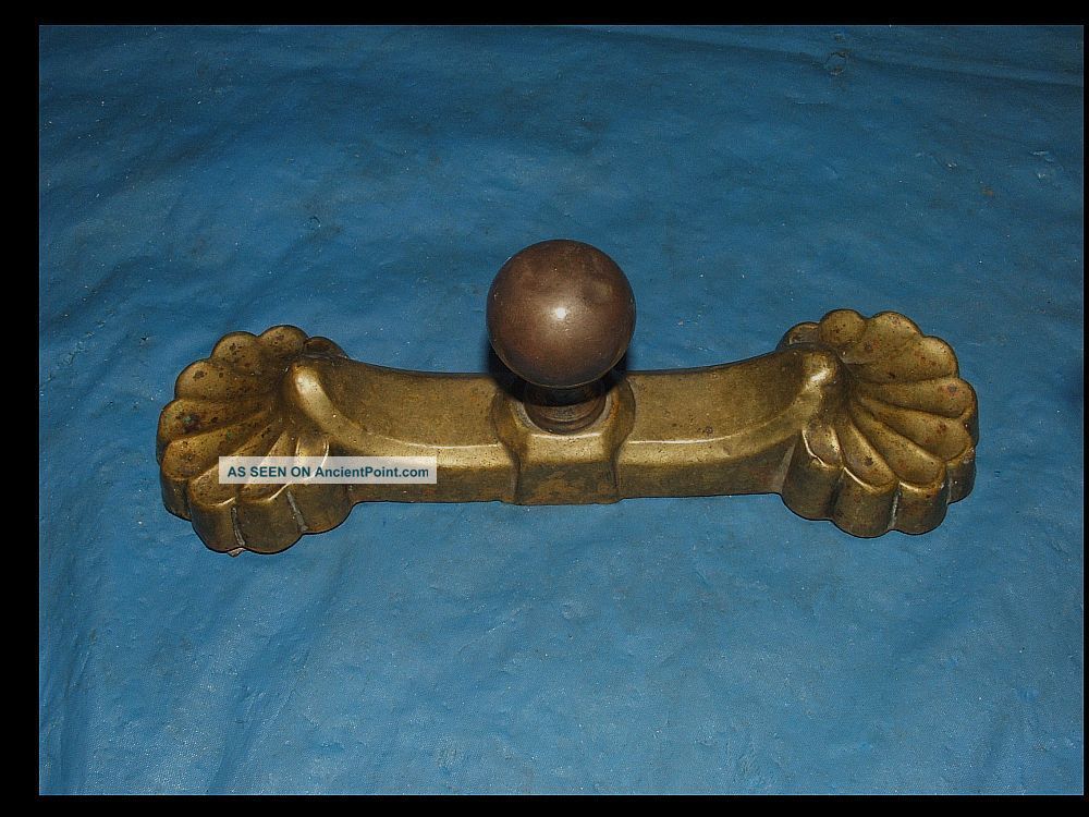 Antique 1800 ' S Brass & Cast Iron Paperweight Or Fireplace Tool Trivet Stand Hearth Ware photo