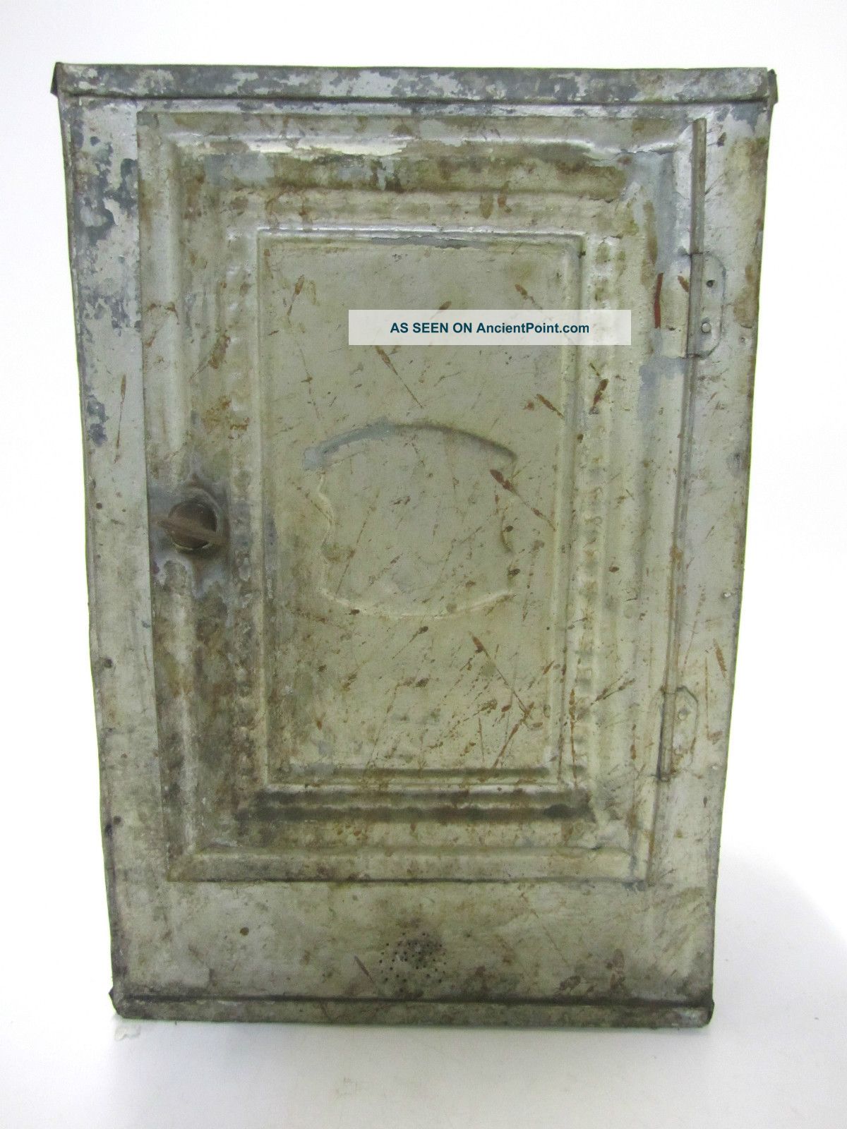 Antique Early American Pie Safe Industrial Stamped Galvanized Tin Tea Cabinet Other photo