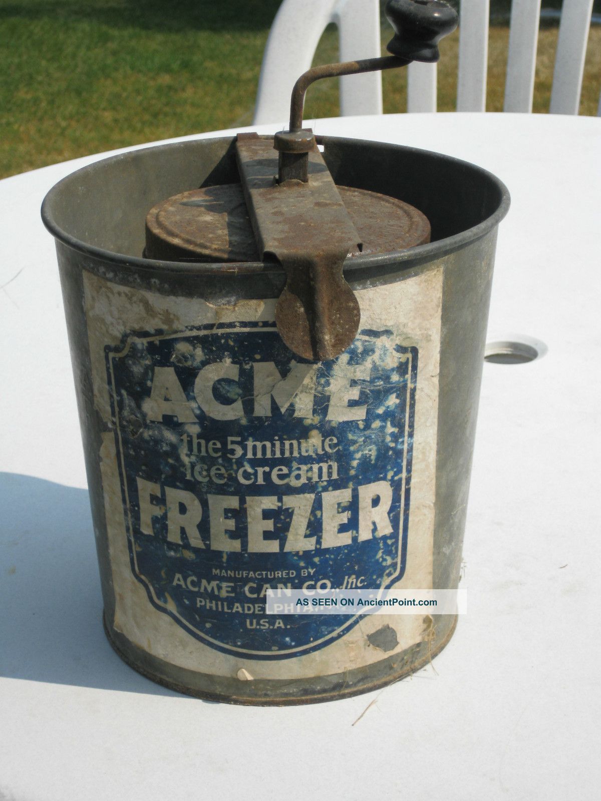 Antique Acme The 5 Minute Ice Cream Freezer Acme Can Co Inc.  Philadelphina Pa Other photo