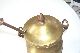 Antique Solid Brass Covered Footed Handled Pot W Plug Hearth Ware photo 3