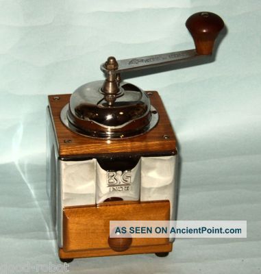 Vintage High Quality Wood And Stainless Steel Italian B.  G.  Coffee Grinder 30s Other photo