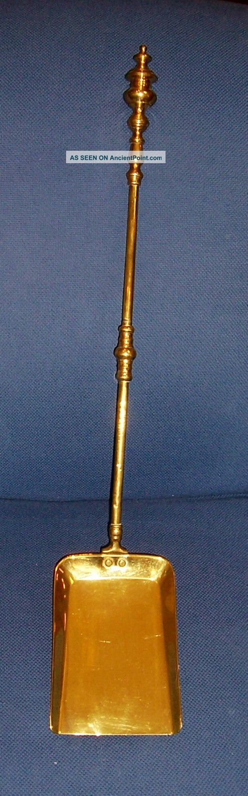 Antique Solid Brass Fireplace Shovel Hearth Ware photo