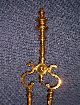 Antique Solid Brass Fireplace Tongs Hearth Ware photo 1