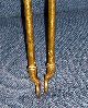 Antique Solid Brass Fireplace Tongs Hearth Ware photo 3