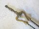 Antique 1800s Hand Shaped Fireplace Tongs Ornate Hand Finger Designed Brass Tool Metalware photo 6