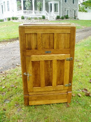 Sweet Large Antique Hudson Oak Ice Box Ready To Display And Enjoy photo