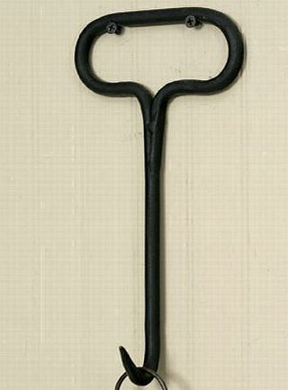 Primitive Classic Early American Ice Hook Holder Hanger Hand Forged Iron Replica photo