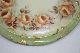 Antique Round Porcelain Trivet With Flowers ~ Signed L.  Counts Trivets photo 1