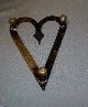 Antique 18th 19th C.  American Colonial Heart Shaped Brass Trivet 1800 Federal Trivets photo 4