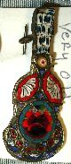 Antique Micro Mosaic Brooch Colored Glass Tiles Lyre Or Guitar Aesthetic Movement photo 1