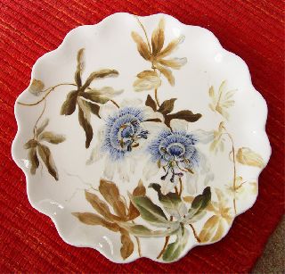 Beautifully Handpainted Victorian 19th Century Wavy Edge English Porcelain Plate photo